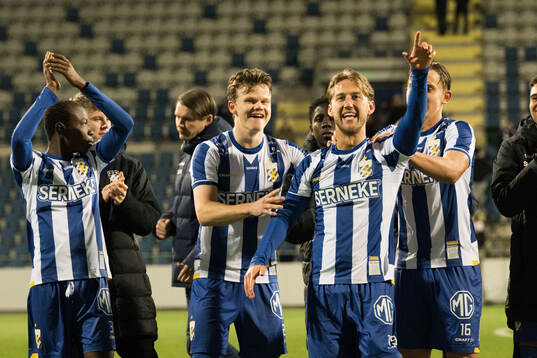 IFK Göteborgs Kolbeinn Thordarson och Arbnor Mucolli jublar