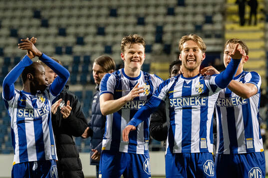 IFK Göteborgs Kolbeinn Thordarson och Arbnor Mucolli jublar