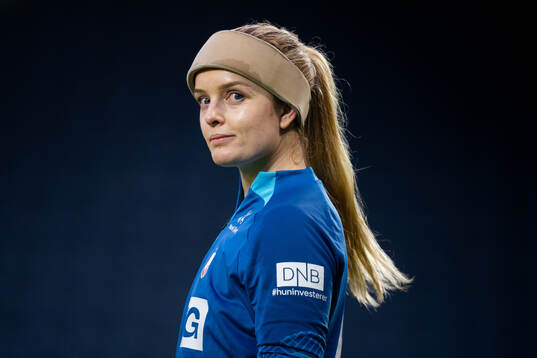 Goalkeeper Guro Pettersen of the Norwegian women's national