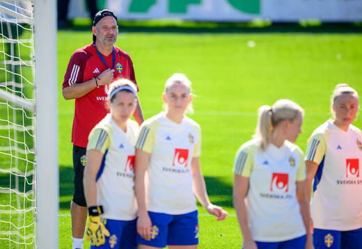 Assistant coach Magnus Wikman of Sweden of the women's