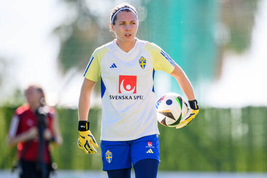 Goalkeeper Jennifer Falk of Sweden of the women's national