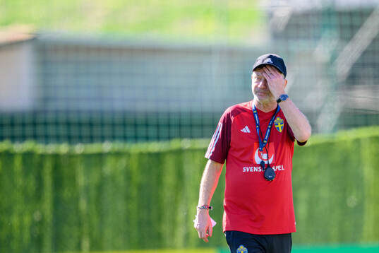 Head coach Peter Gerhardsson of Sweden looks dejected of