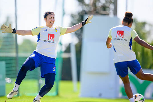 Goalkeeper Zecira Musovic of Sweden of the women's national