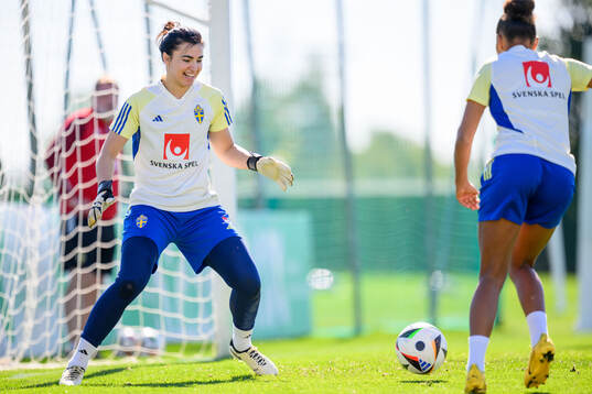 Goalkeeper Zecira Musovic of Sweden of the women's national