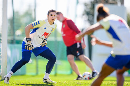 Goalkeeper Zecira Musovic of Sweden of the women's national