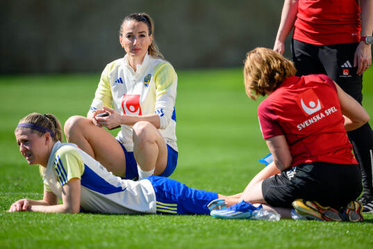 Olivia Schough and Kosovare Asllani of Sweden of the