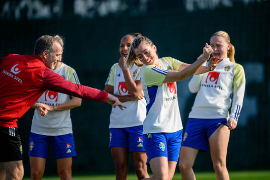 Linda Sembrant of Sweden and physio Pontus Ekblom of the