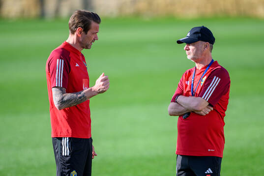 Head coach Peter Gerhardsson of Sweden and team manager