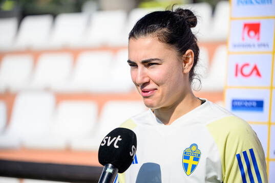 Goalkeeper Zecira Musovic of Sweden of the women's national