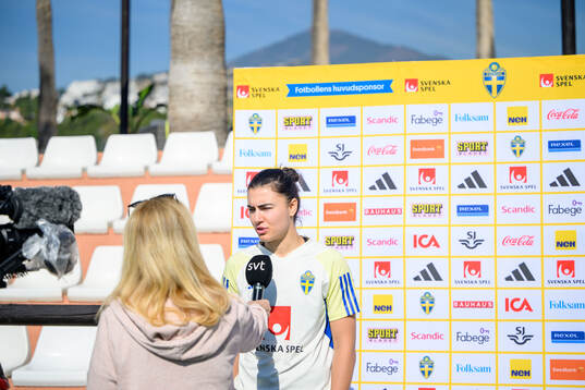 Goalkeeper Zecira Musovic of Sweden of the women's national