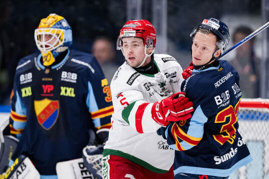 Djurgårdens Moras Fred Nilsson och Djurgårdens Daniel Glad