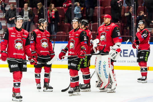 Malmö Redhawks spelare deppar