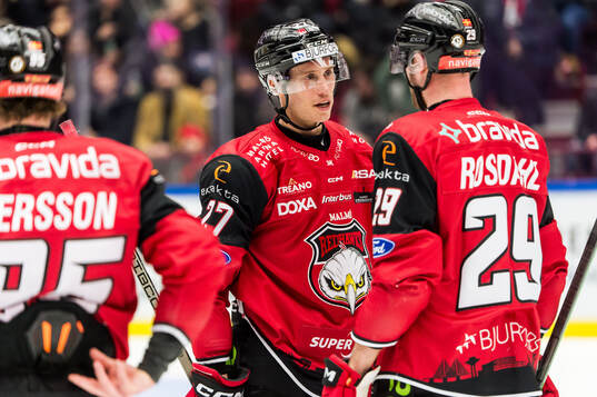 Malmö Redhawks Robin Alvarez och Kim Rosdahl deppar