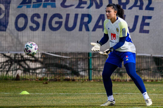 Goalkeeper Zecira Musovic of the women's national football