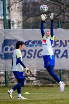 Goalkeeper Jennifer Falk of the women's national football
