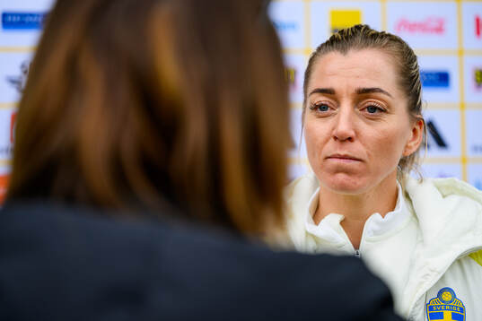 Linda Sembrant is interviewed by the media