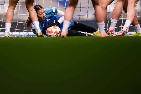 Goalkeeper Aurora Mikalsen of the Norwegian women's