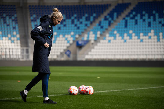 Head coach Gemma Grainger of the Norwegian women's national