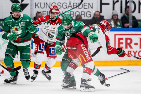Rögles Brady Ferguson och Frölundas Max Friberg