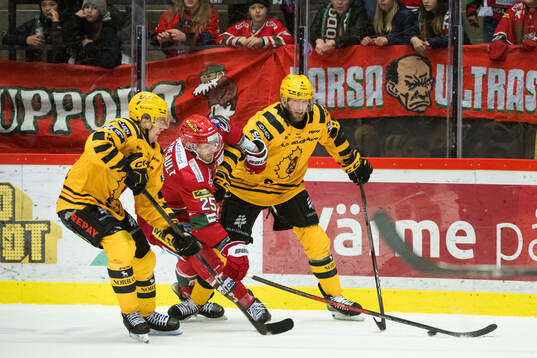 MoDos Sam Vigneault och Skellefteås Petter Granberg med