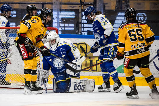 Leksands målvakt Ellen Jonsson och Leksands Courtney