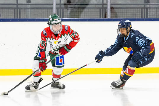 Frölundas Liliane Perreault och Djurgårdens Nicole Hall