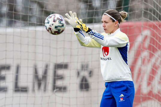 Goalkeeper Jennifer Falk of Sweden