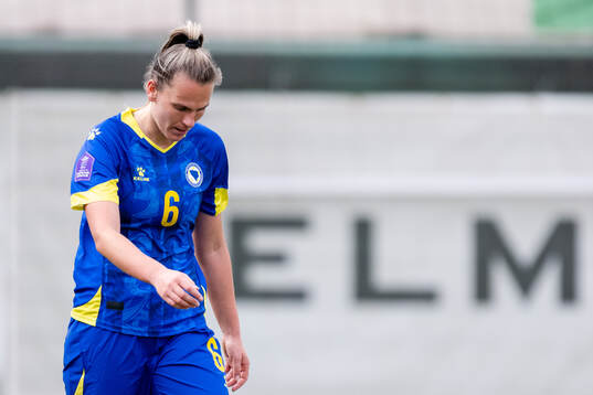 Melisa Hasanbegovic of Bosnia and Herzegovina looks dejected