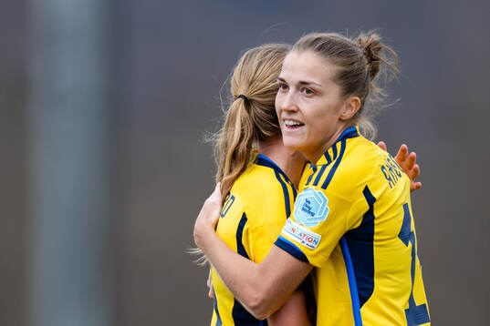 Anna Anvegård and Filippa Angeldahl of Sweden celebrate