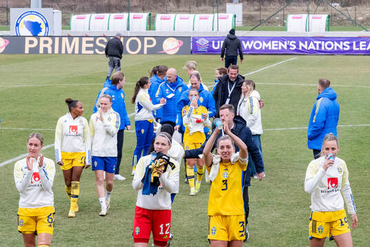 Emma Kullberg, goalkeeper Jennifer Falk , Linda Sembrant