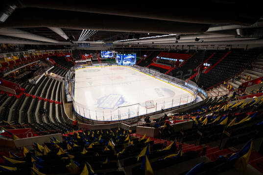 Generell vy över Scaniarinken innan ishockeymatchen i