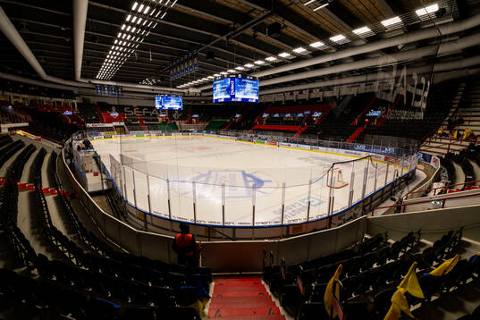 Generell vy över Scaniarinken innan ishockeymatchen i
