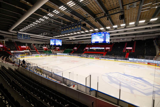 Generell vy över Scaniarinken innan ishockeymatchen i