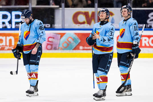 Djurgårdens Albin Grewe, Daniel Glad, och Jakob Ragnarsson