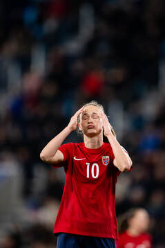 Caroline Graham Hansen of Norway looks dejected