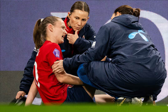 Caroline Graham Hansen of Norway in pain