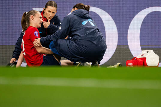 Caroline Graham Hansen of Norway in pain