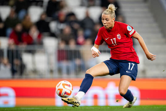 Celin Bizet Ildhusøy of Norway scores the 0-3 goal