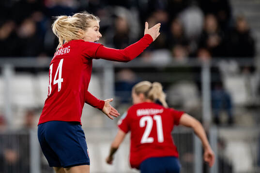 Ada Hegerberg of Norway reacts