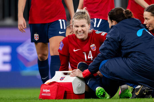 Ada Hegerberg of Norway in pain
