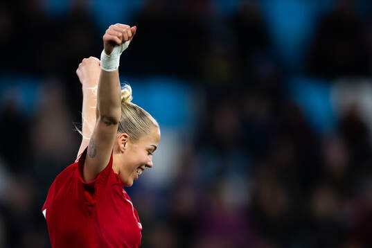 Celin Bizet Ildhusøy of Norway celebrates the 0-3 goal