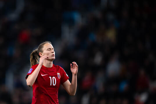Caroline Graham Hansen of Norway looks dejected