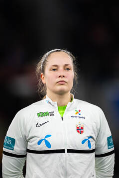 Goalkeeper Aurora Mikalsen of Norway at lineup