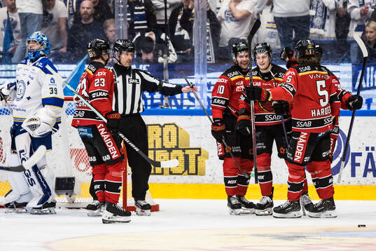 Luleås spelare jublar