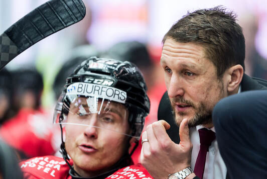 Malmö Redhawks Janne Kuokkanen och tränare Tomas Kollar