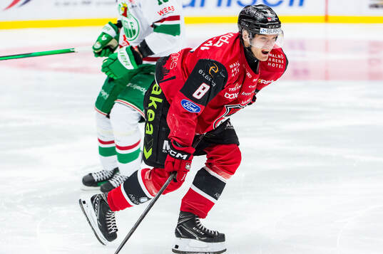 Malmö Redhawks Johan Olofsson har ont
