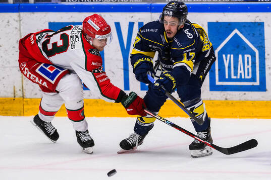 Frölundas Tom Nilsson  och HV71s Isac Brännström