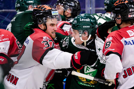 Örebros Glenn Gustafsson och Färjestads Joel Nyström
