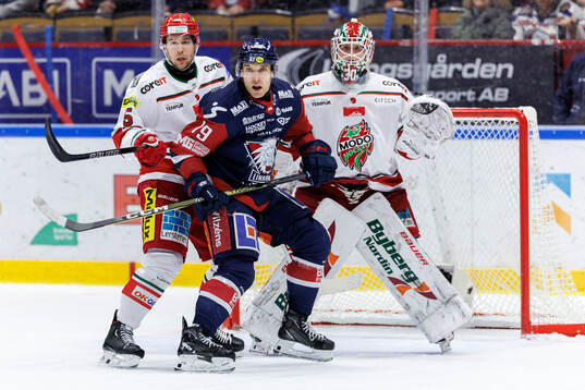 Linköpings Patrick Russell och MoDos August Berg och