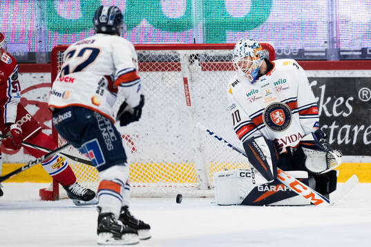 Växjös målvakt Adam Åhman deppar